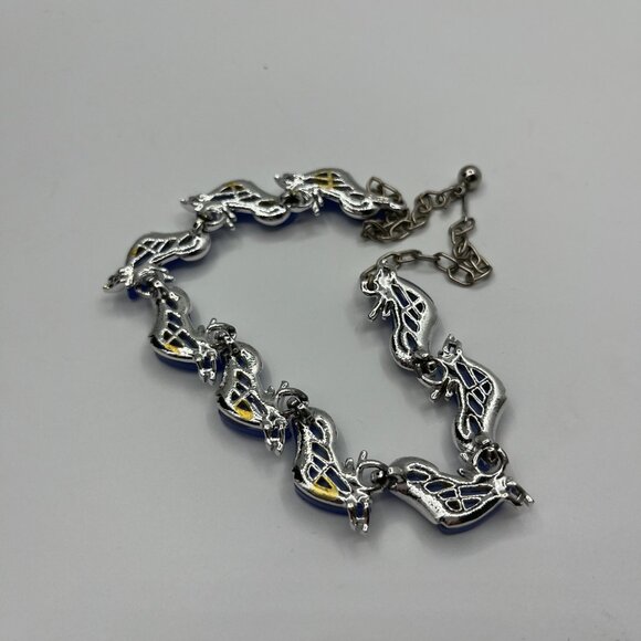 Vintage ART Opaque Blue Thermoset Necklace JP232 - Picture 6 of 6